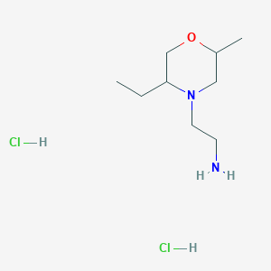 molecular formula C9H22Cl2N2O B12336345 2-(5-Ethyl-2-methylmorpholin-4-yl)ethan-1-amine dihydrochloride 