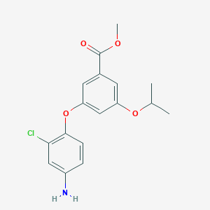 molecular formula C17H18ClNO4 B12336368 Methyl 3-(4-amino-2-chlorophenoxy)-5-isopropoxybenzoate 