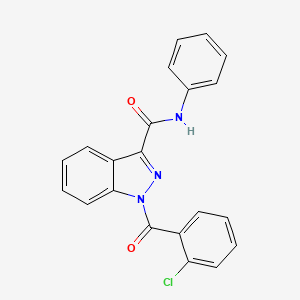 molecular formula C21H14ClN3O2 B12336390 1-(2-Chlorobenzoyl)-N-phenyl-1H-indazole-3-carboxamide 