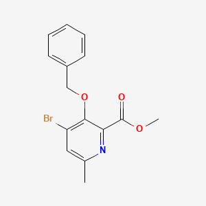 molecular formula C15H14BrNO3 B12336406 Methyl 3-(benzyloxy)-4-bromo-6-methylpicolinate 