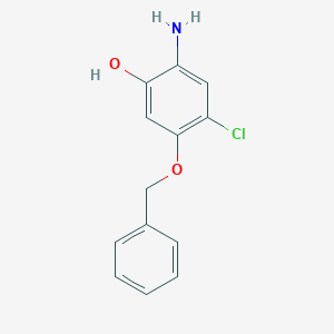 molecular formula C13H12ClNO2 B12336409 2-Amino-4-chloro-5-phenylmethoxyphenol 