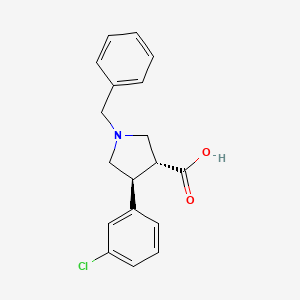 molecular formula C18H18ClNO2 B12336441 (3R,4S)-1-Benzyl-4-(3-chlorophenyl)pyrrolidine-3-carboxylic acid 