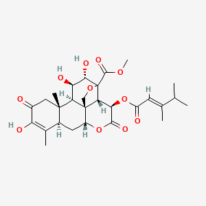 methyl (1R,2S,3R,6R,8R,13S,14R,15R,16S)-3-[(E)-3,4-dimethylpent-2-enoyl]oxy-10,15,16-trihydroxy-9,13-dimethyl-4,11-dioxo-5,18-dioxapentacyclo[12.5.0.01,6.02,17.08,13]nonadec-9-ene-17-carboxylate