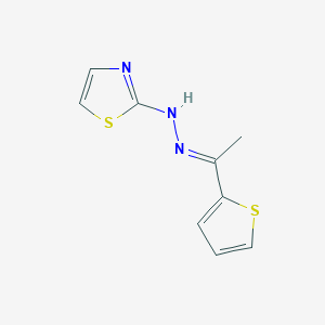 molecular formula C9H9N3S2 B1233650 N-[(E)-1-thiophen-2-ylethylideneamino]-1,3-thiazol-2-amine 