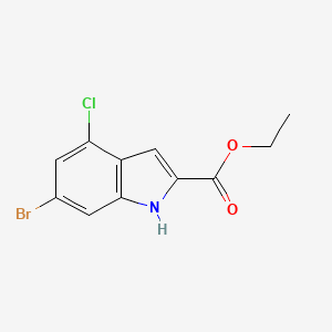 molecular formula C11H9BrClNO2 B12336580 Ethyl 6-bromo-4-chloro-1H-indole-2-carboxylate 