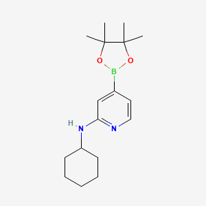 molecular formula C17H27BN2O2 B12336687 N-Cyclohexyl-4-(4,4,5,5-tetramethyl-1,3,2-dioxaborolan-2-YL)pyridin-2-amine CAS No. 1346808-50-1