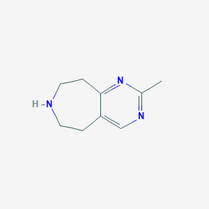 molecular formula C9H13N3 B12336734 2-Methyl-5H,6H,7H,8H,9H-pyrimido[4,5-d]azepine 