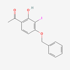 molecular formula C15H13IO3 B12336797 1-(4-(Benzyloxy)-2-hydroxy-3-iodophenyl)ethanone 