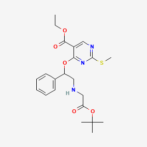 molecular formula C22H29N3O5S B12336818 Ethyl 4-[2-[[2-[(2-methylpropan-2-yl)oxy]-2-oxoethyl]amino]-1-phenylethoxy]-2-methylsulfanylpyrimidine-5-carboxylate 