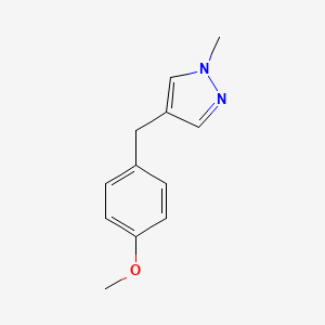 molecular formula C12H14N2O B12336855 4-(4-Methoxybenzyl)-1-methyl-1H-pyrazole 