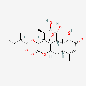 [(1S,5R,6R,7S,8R,11R,13S,17S,18S,19R)-4,5,17-trihydroxy-6,14,18-trimethyl-9,16-dioxo-3,10-dioxapentacyclo[9.8.0.01,7.04,19.013,18]nonadec-14-en-8-yl] 2-methylbutanoate