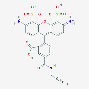 molecular formula C24H17N3O10S2 B12336920 Xanthylium, 3,6-diamino-9-[2-carboxy-4-[(2-propyn-1-ylamino)carbonyl]phenyl]-4,5-disulfo-, inner salt CAS No. 1006592-47-7