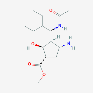molecular formula C15H28N2O4 B12336960 (1s,2s,3r,4r)-Methyl 3-((r)-1-acetamido-2-ethylbutyl)-4-amino-2-hydroxycyclopentanecarboxylate 