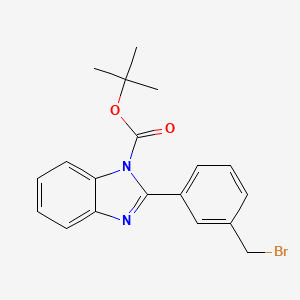 molecular formula C19H19BrN2O2 B12336994 tert-Butyl 2-(3-(bromomethyl)phenyl)-1H-benzo[d]imidazole-1-carboxylate 