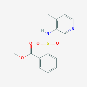 molecular formula C14H14N2O4S B12337087 Benzoic acid, 2-[[(4-methyl-3-pyridinyl)amino]sulfonyl]-, methyl ester CAS No. 1263284-24-7