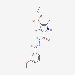 ethyl 5-[[(E)-(3-methoxyphenyl)methylideneamino]carbamoyl]-2,4-dimethyl-1H-pyrrole-3-carboxylate