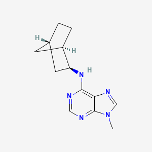 molecular formula C13H17N5 B1233714 N-((1R,2S,4S)-bicyclo[2.2.1]heptan-2-yl)-9-methyl-9H-purin-6-amine 