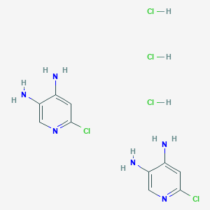 molecular formula C10H15Cl5N6 B12337153 6-chloropyridine-3,4-diamine;trihydrochloride 