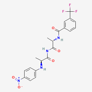 molecular formula C20H19F3N4O5 B1233716 3-Trifluoromethylbenzoyl-dialanine-4-nitroanilide CAS No. 78044-16-3