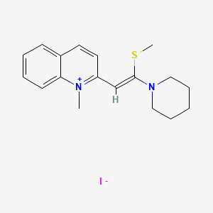 Quinolinium, 1-methyl-2-(2-(methylthio)-2-(1-piperidinyl)ethenyl)-, iodide
