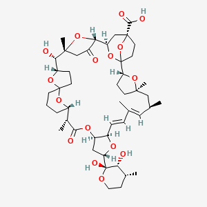 (2R,5R,7R,8E,10E,12R,14S,16R,19R,20S,27S,28S,29R,32R,33R,35R)-14-[(2S,3R,4R)-2,3-Dihydroxy-4-methyloxan-2-yl]-28-hydroxy-5,7,9,19,29-pentamethyl-18,31-dioxo-13,17,38,39,40,41,42,43-octaoxaoctacyclo[31.4.1.11,35.12,5.120,24.124,27.129,32.012,16]tritetraconta-8,10-diene-35-carboxylic acid