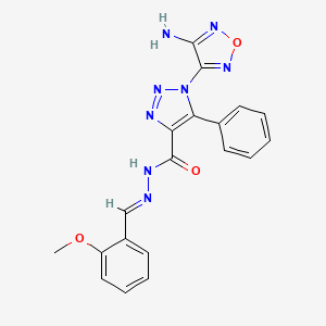 1-(4-amino-1,2,5-oxadiazol-3-yl)-N-[(E)-(2-methoxyphenyl)methylideneamino]-5-phenyltriazole-4-carboxamide