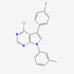 molecular formula C19H13ClFN3 B12337347 4-Chloro-5-(4-fluorophenyl)-7-(m-tolyl)-7H-pyrrolo[2,3-d]pyrimidine 