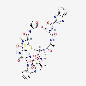 N-[(1R,4S,7R,11S,14S,17S,20R,24S)-2,4,12,15,17,25-hexamethyl-27-methylsulfanyl-3,6,10,13,16,19,23,26-octaoxo-11,24-di(propan-2-yl)-20-(quinoxaline-2-carbonylamino)-9,22-dioxa-28-thia-2,5,12,15,18,25-hexazabicyclo[12.12.3]nonacosan-7-yl]quinoxaline-2-carboxamide