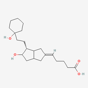 molecular formula C21H34O4 B12337453 (5E)-5-[(4R)-5-hydroxy-4-[2-(1-hydroxycyclohexyl)ethyl]-3,3a,4,5,6,6a-hexahydro-1H-pentalen-2-ylidene]pentanoic acid 