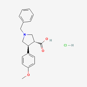 molecular formula C19H22ClNO3 B12337723 Trans-1-benzyl-4-(4-methoxyphenyl)pyrrolidine-3-carboxylic acid-HCl 