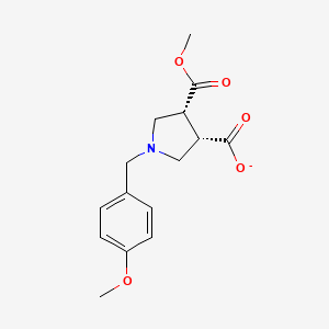 molecular formula C15H18NO5- B12337798 (3S,4R)-4-methoxycarbonyl-1-[(4-methoxyphenyl)methyl]pyrrolidine-3-carboxylate 