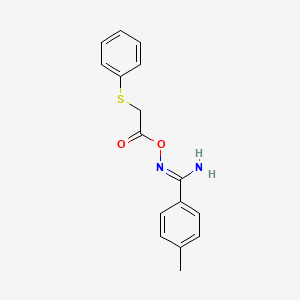 molecular formula C16H16N2O2S B1233780 4-methyl-N'-{[(phenylsulfanyl)acetyl]oxy}benzenecarboximidamide 