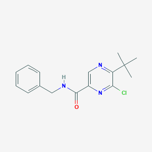 molecular formula C16H18ClN3O B12337861 N-Benzyl-5-(tert-butyl)-6-chloropyrazine-2-carboxamide 