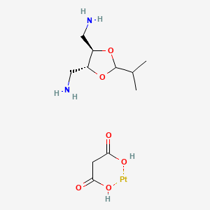 molecular formula C11H22N2O6Pt B1233791 [(4R,5R)-5-(aminomethyl)-2-propan-2-yl-1,3-dioxolan-4-yl]methanamine;platinum;propanedioic acid 