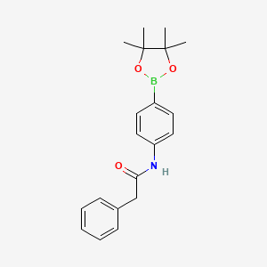 molecular formula C20H24BNO3 B12337959 N-[4-(4,4,5,5-tetramethyl-1,3,2-dioxaborolan-2-yl)phenyl]Benzeneacetamide 