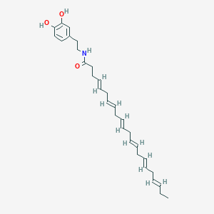 molecular formula C30H41NO3 B1233807 (4E,7E,10E,13E,16E,19E)-N-[2-(3,4-dihydroxyphenyl)ethyl]docosa-4,7,10,13,16,19-hexaenamide 