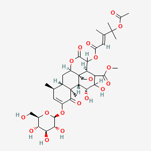 methyl (1R,2S,6R,8S,9S,13S,14S,15R)-3-[(E)-4-acetyloxy-3,4-dimethylpent-2-enoyl]oxy-15,16-dihydroxy-9,13-dimethyl-4,12-dioxo-11-[(2S,3R,4S,5S,6R)-3,4,5-trihydroxy-6-(hydroxymethyl)oxan-2-yl]oxy-5,18-dioxapentacyclo[12.5.0.01,6.02,17.08,13]nonadec-10-ene-17-carboxylate