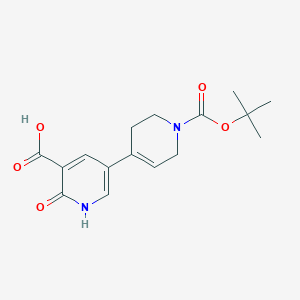 molecular formula C16H20N2O5 B12338159 5-{1-[(Tert-butoxy)carbonyl]-1,2,3,6-tetrahydropyridin-4-yl}-2-hydroxypyridine-3-carboxylic acid 