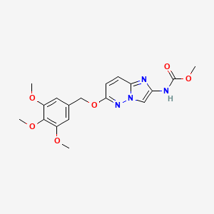 molecular formula C18H20N4O6 B1233827 methyl N-[6-[(3,4,5-trimethoxyphenyl)methoxy]imidazo[1,2-b]pyridazin-2-yl]carbamate 