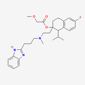 molecular formula C29H38FN3O3 B1233840 2-methoxyacetic acid [2-[2-[3-(1H-benzimidazol-2-yl)propyl-methylamino]ethyl]-6-fluoro-1-propan-2-yl-3,4-dihydro-1H-naphthalen-2-yl] ester 