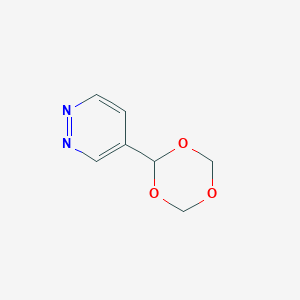 molecular formula C7H8N2O3 B12338620 4-(1,3,5-Trioxan-2-yl)pyridazine CAS No. 77709-03-6