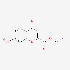 molecular formula C12H10O5 B1233887 Ethyl 7-hydroxy-4-oxo-4H-chromene-2-carboxylate CAS No. 23866-72-0