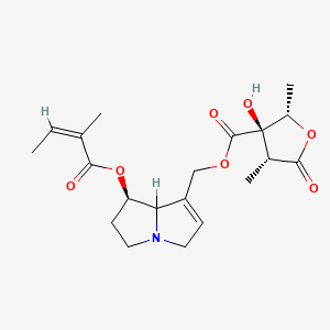 molecular formula C20H27NO7 B1233888 [(7R)-7-[(Z)-2-methylbut-2-enoyl]oxy-5,6,7,8-tetrahydro-3H-pyrrolizin-1-yl]methyl (2S,3R,4R)-3-hydroxy-2,4-dimethyl-5-oxooxolane-3-carboxylate 