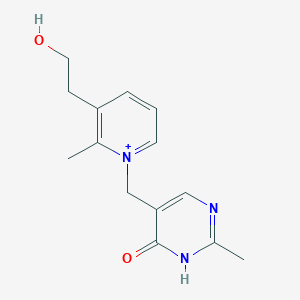 molecular formula C14H18N3O2+ B1233891 5-[[3-(2-hydroxyethyl)-2-methylpyridin-1-ium-1-yl]methyl]-2-methyl-1H-pyrimidin-6-one 