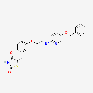 molecular formula C25H25N3O4S B12339147 5-({4-[2-({[5-(Benzyloxy)pyridin-2-yl]methyl}amino)ethoxy]phenyl}methyl)-1,3-thiazolidine-2,4-dione CAS No. 1076199-06-8