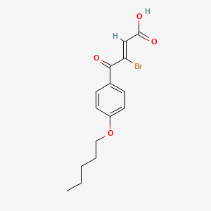 molecular formula C15H17BrO4 B1233941 3-bromo-4-oxo-4-(4-pentoxyphenyl)but-2-enoic acid CAS No. 24740-92-9