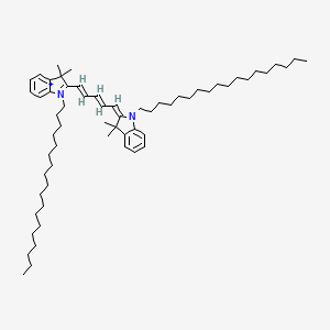 molecular formula C61H99N2+ B1233960 2-[5-(3,3-dimethyl-1-octadecyl-1,3-dihydro-2H-indol-2-ylidene)penta-1,3-dien-1-yl]-3,3-dimethyl-1-octadecyl-3H-indolium 