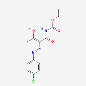 molecular formula C13H14ClN3O4 B12340146 ethyl N-[(2Z)-2-[2-(4-chlorophenyl)hydrazin-1-ylidene]-3-oxobutanoyl]carbamate 