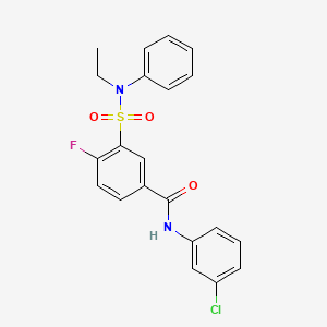 molecular formula C21H18ClFN2O3S B1234040 N-(3-chlorophenyl)-3-[ethyl(phenyl)sulfamoyl]-4-fluorobenzamide 