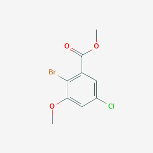 molecular formula C9H8BrClO3 B12341020 Methyl 2-bromo-5-chloro-3-methoxybenzoate 
